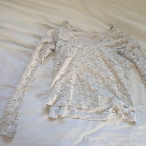 White lacy long-sleeve top